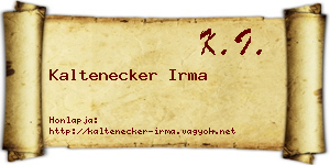 Kaltenecker Irma névjegykártya